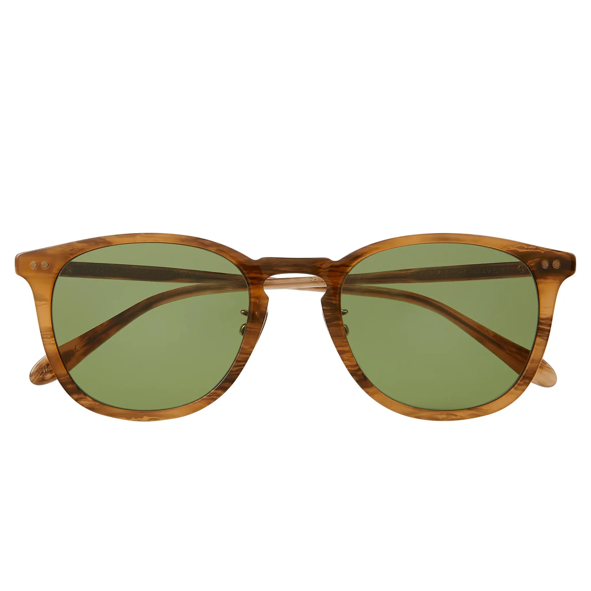 Front Back View of Garrett Leight Kinney J Forever Classic Sunrise Tortoise Sunglasses 2168-49-GPF/PGY